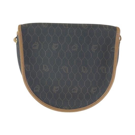Dior Vintage Honeycomb Pattern Brown Beige Shoulder Bag Pochette