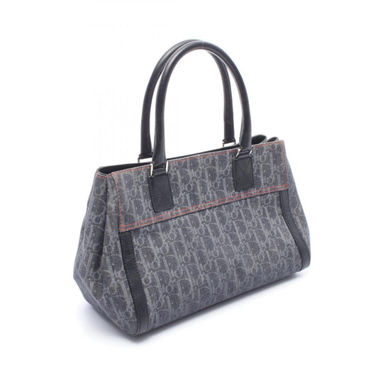 Dior Dio Handbag Tobta Navy Black Orange Denim Leather