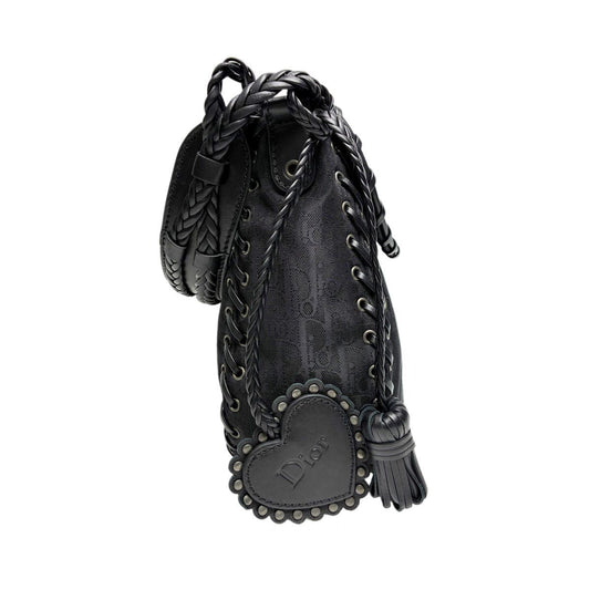 Dior Handbag Shoulder Whipstitch Leather Hobo Full Lace