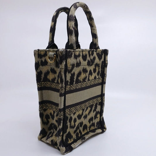 Dior Book Tote Mini Leopard Vertical Handbag 2-Way Gold