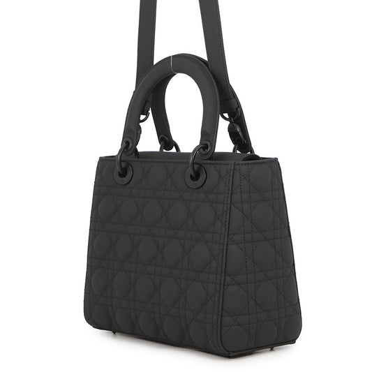 Dior Handbag Lady Ultra Matte Calfskin 2-Way Shoulder Black