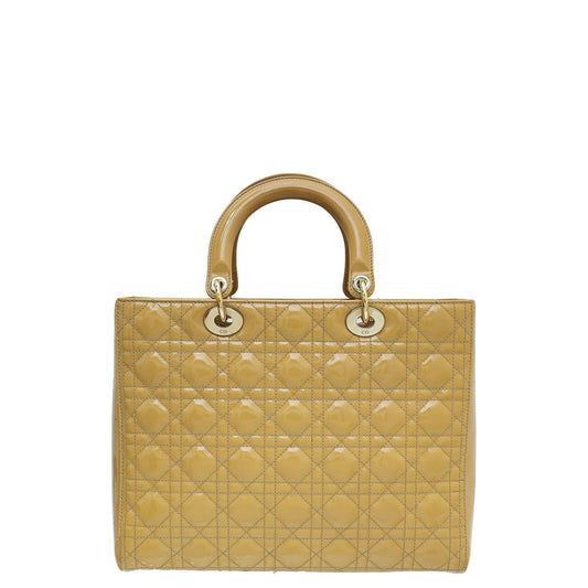 Dior Lady Dior Leather Handbag Beige