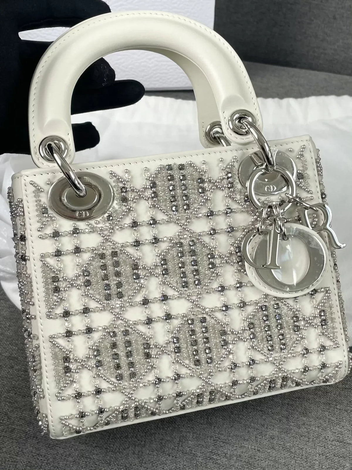 Dior 25 New White Lady Dior Bag