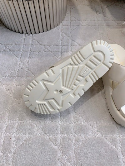 CD 26s Platform Sandals 65 White Lambskin 644288
