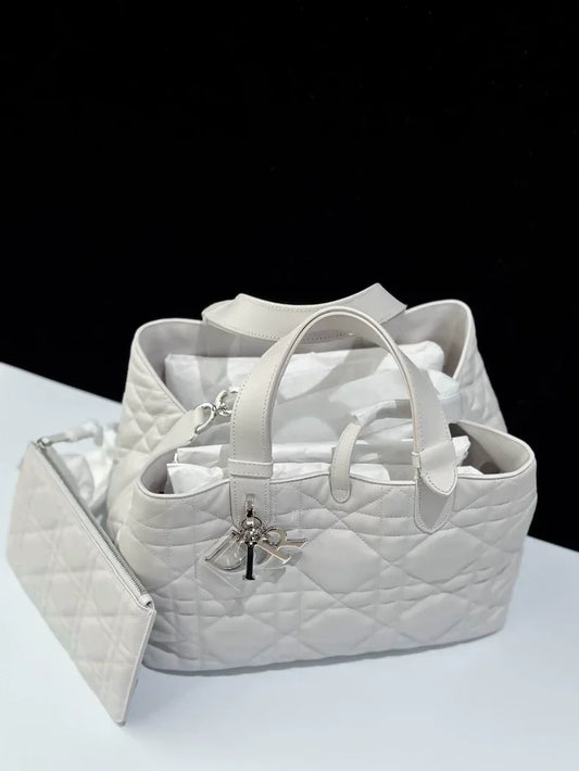Dior Toujours Medium Soft Grey, with Silver hardware