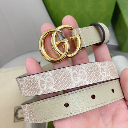 GG BELT DOUBLE G BUCKLE 20MM PINK CANVAS