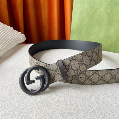 DOUBLE G BLACK BUCKLE 40MM BEIGE CANVAS