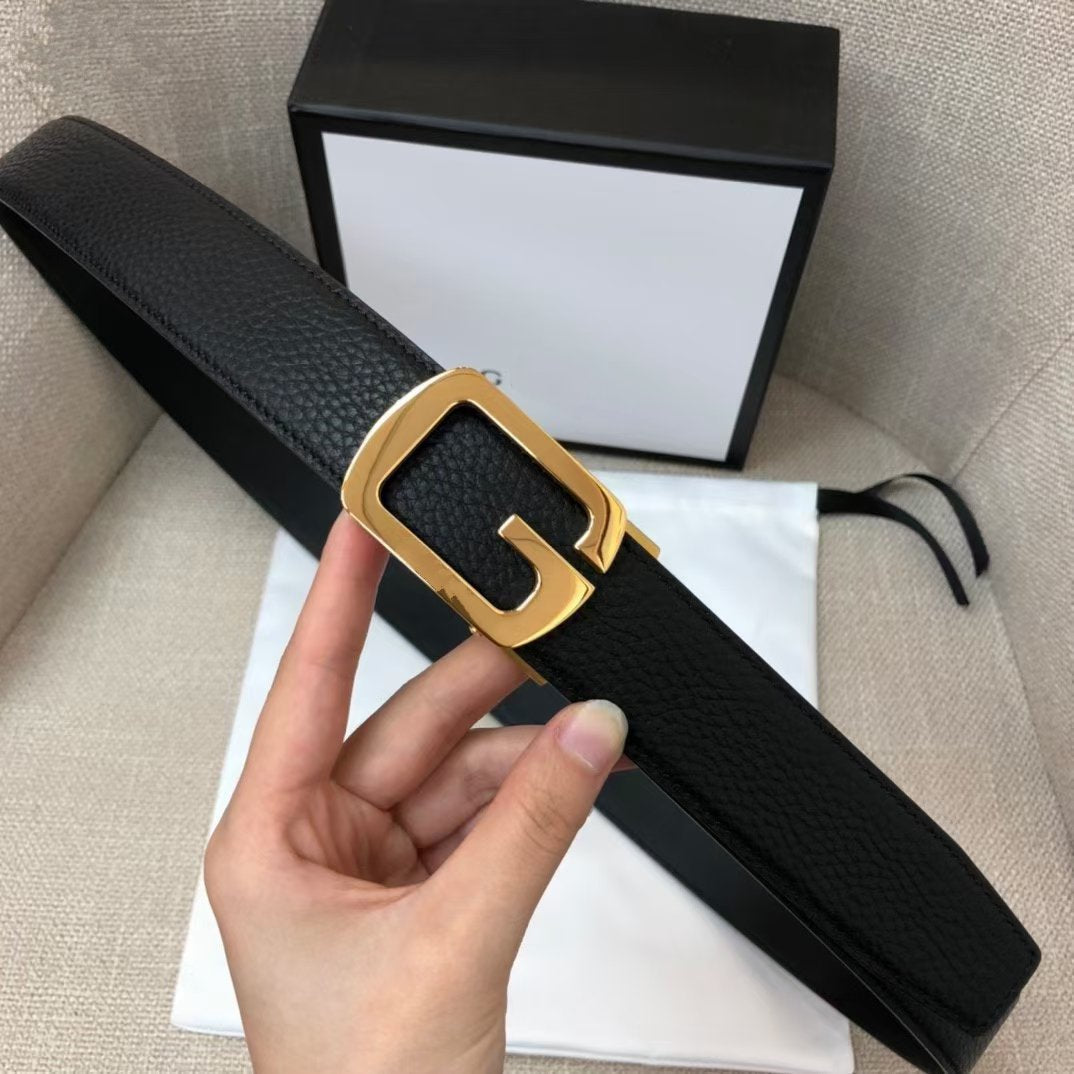 GC 35MM BELT STEEL BUCKLE WRINKLED LEATHER