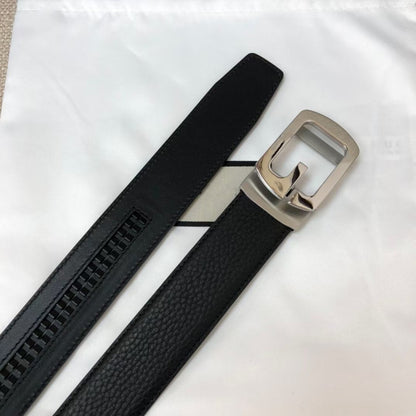 GC 35MM BELT STEEL BUCKLE WRINKLED LEATHER