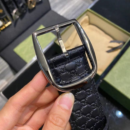 GC BELT G BUCKLE DELICATE PATTERN LEATHER 4.0CM