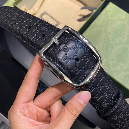 GC BELT G BUCKLE DELICATE PATTERN LEATHER 4.0CM