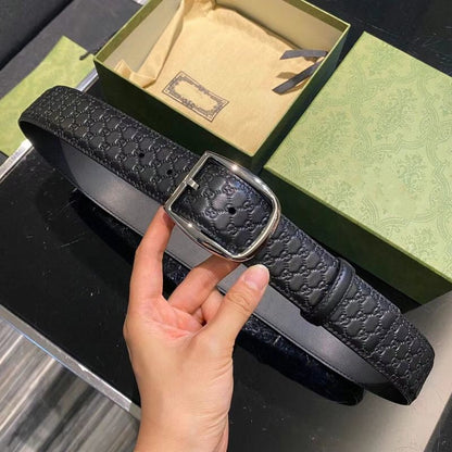 GC BELT G BUCKLE DELICATE PATTERN LEATHER 4.0CM