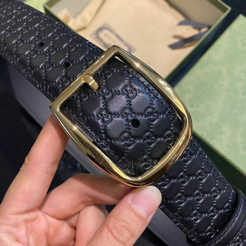 GC BELT G BUCKLE DELICATE PATTERN LEATHER 4.0CM