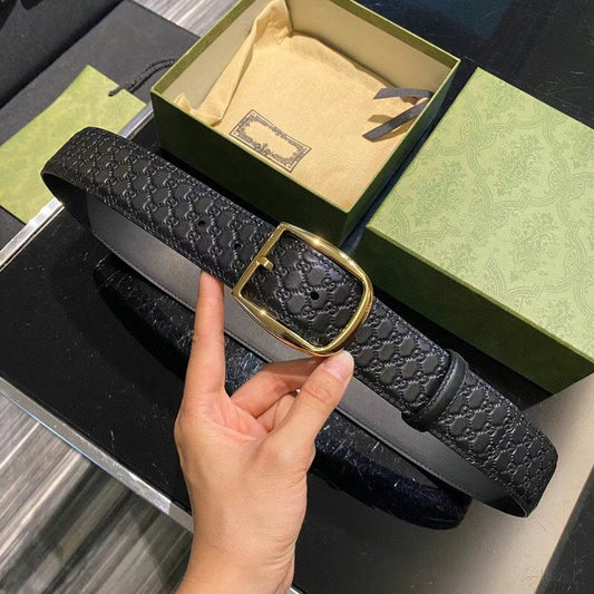 GC BELT G BUCKLE DELICATE PATTERN LEATHER 4.0CM