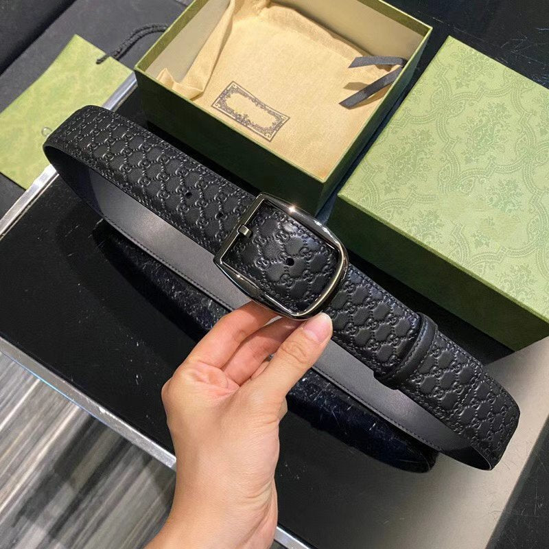 GC BELT G BUCKLE DELICATE PATTERN LEATHER 4.0CM