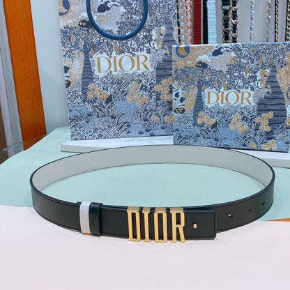 Dior 2026 D-Fence Reversible Belt 3.0cm Calfskin