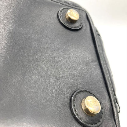 Dior Handbag Leather Black Gold Hardware Cannage