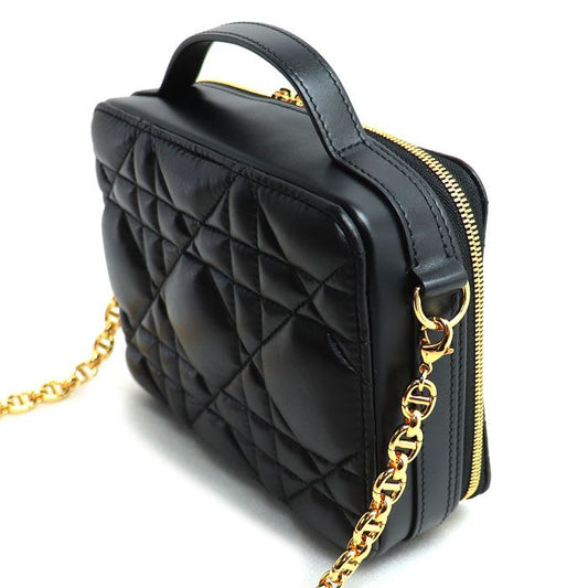 Dior Macrocanage Caro Box Bag 2-Way Shoulder Black S5140 Ungx M900
