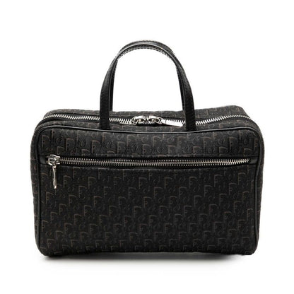 Dior Trotter Mini Handbag Cosmetic Pouch Black Canvas Leather