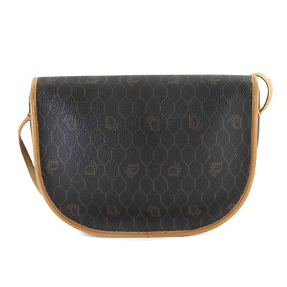 Dior Honeycomb Shoulder Bag Leather Black Brown Gold Vintage