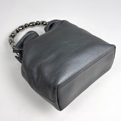 Dior Maris Pearl Handbag Leather Gray