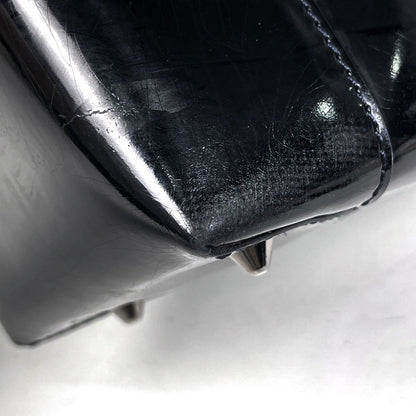 Dior Maris Pearl Handbag 2-Way Enamel Patent Leather Black