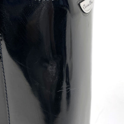 Dior Maris Pearl Handbag 2-Way Enamel Patent Leather Black