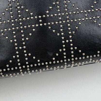 Dior Lady Studs Cannage Handbag Leather Black