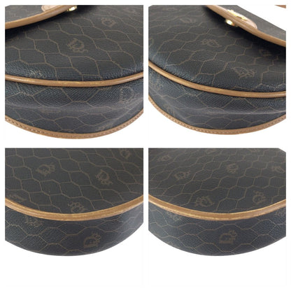 Dior Vintage Honeycomb Pattern Brown Beige Shoulder Bag Pochette
