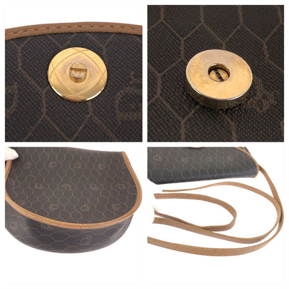 Dior Vintage Honeycomb Pattern Brown Beige Shoulder Bag Pochette