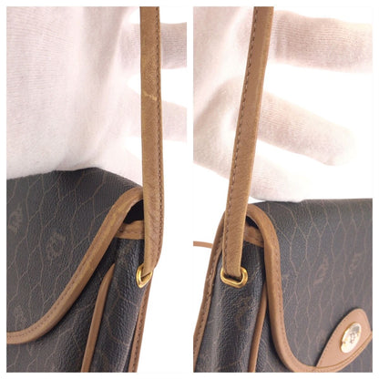 Dior Vintage Honeycomb Pattern Brown Beige Shoulder Bag Pochette