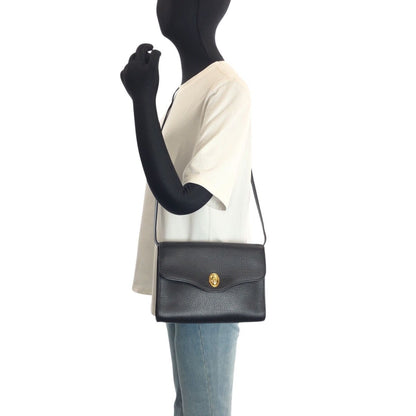 Dior Vintage Black Leather Shoulder Bag Pochette