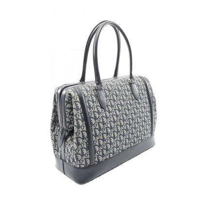 Dior Dio Handbag Tobta Denineta Zba Navy Canvas Leather