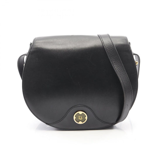 Dior Shoulder Bag Black Leather Vintage