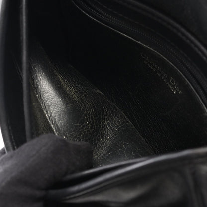 Dior Shoulder Bag Black Leather Vintage