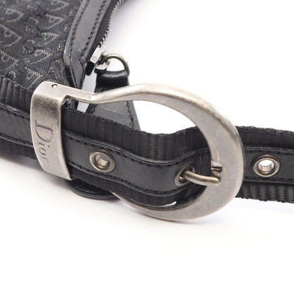 Dior Shoulder Bag Black Canvas Leather Trotter