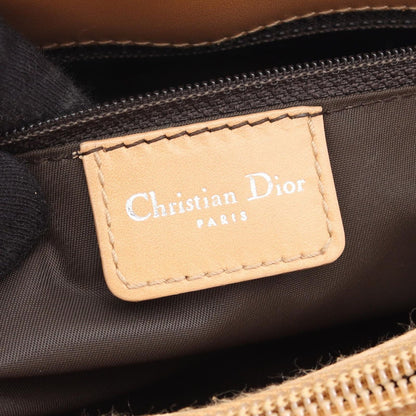 Dior Handbag Trotter Brown Canvas Leather