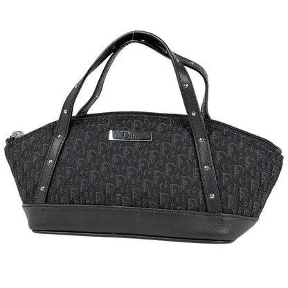 Dior Trotter Pattern Handbag Street Chic Logo Canvas Black