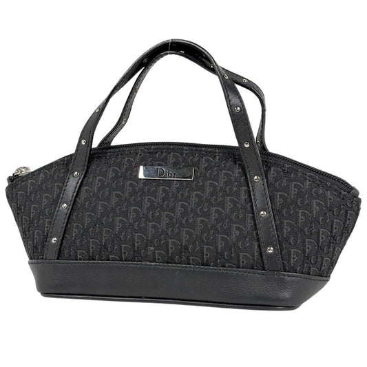Dior Trotter Pattern Handbag Street Chic Logo Canvas Black