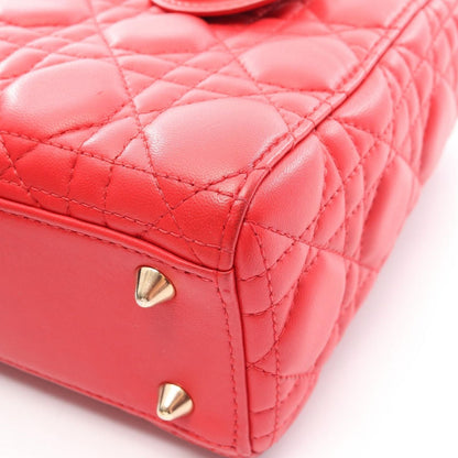 Dior Handbag Lady Dior MY Abcdior Lady Dior Small Cannage 2-Way Red Leather