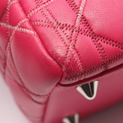 Dior Handbag Lady Dior Cannage 2-Way Magenta Leather Tote