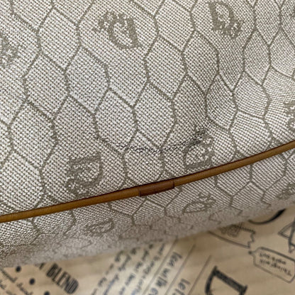 Dior Shoulder Bag Drawstring Honeycomb White