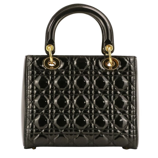 Dior Lady Cannage Patent Handbag Black