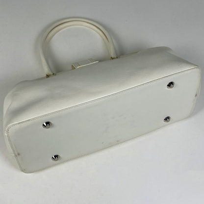 Dior Logo Handbag Flight Line Leather White
