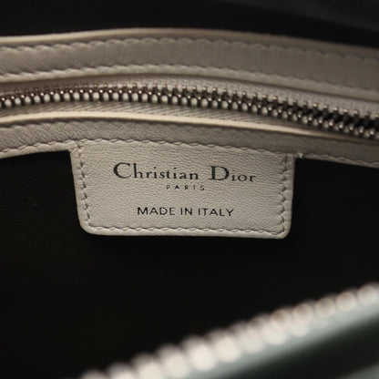 Dior Handbag Lady Dior Cannage Light Blue Ivory Green Leather Tote