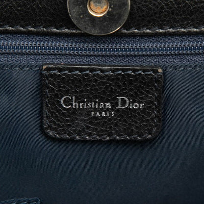 Dior Flight Line Trotter Handbag Gray Orange Denim Leather