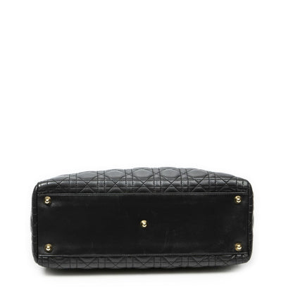 Dior Large Lady Dior Zip Black Canada Lambskin Leather Handbag