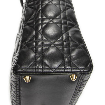 Dior Large Lady Dior Zip Black Canada Lambskin Leather Handbag
