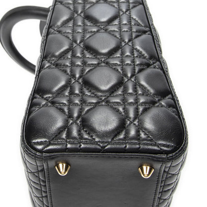 Dior Large Lady Dior Zip Black Canada Lambskin Leather Handbag