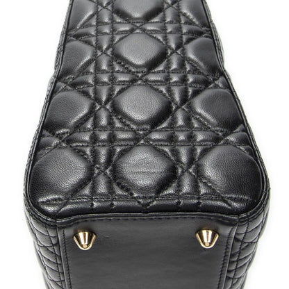 Dior Large Lady Dior Zip Black Canada Lambskin Leather Handbag